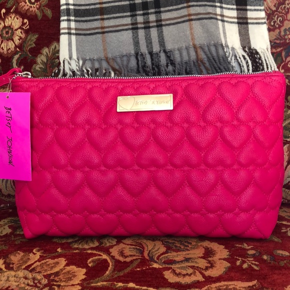 Betsey Johnson Handbags - Betsey Johnson LARGE vegan leather clutch